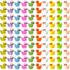 100PCS Mini Resin Ducks – Luminous & Regular Tiny Duck Figurines for DIY Decor