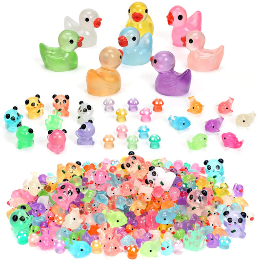 Mini Colorful Glow Ducks - 100 Pack