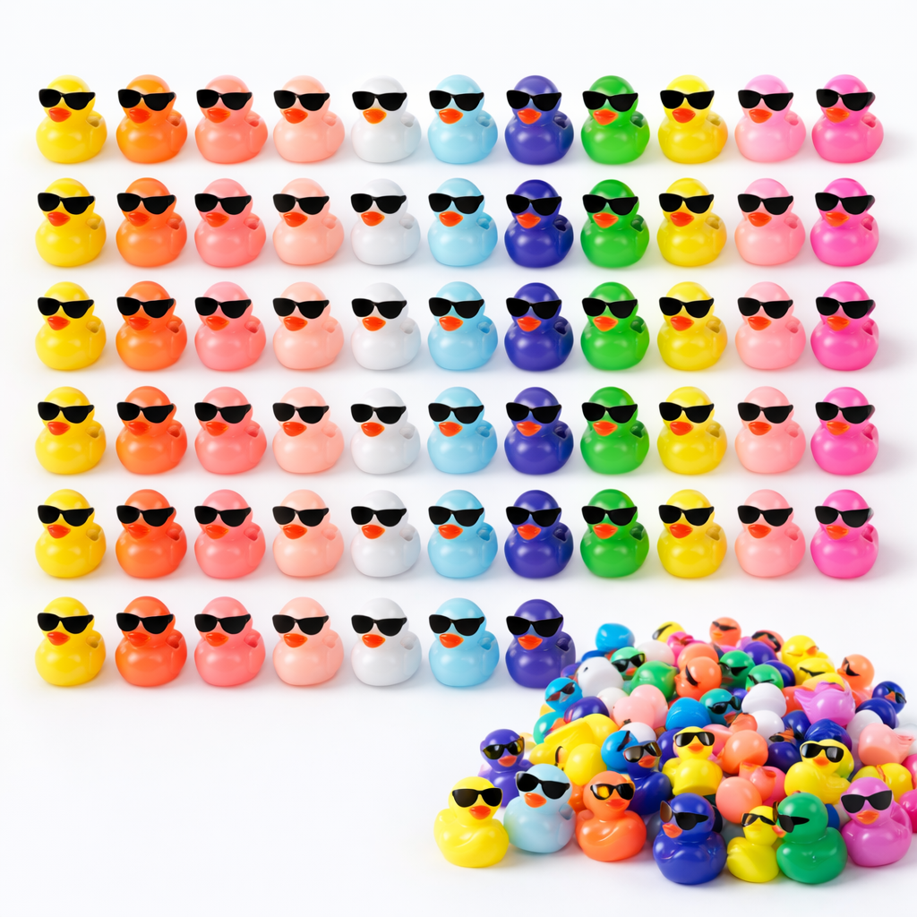 250PCS Colorful Tiny Duck Figures for DIY, Decor & Gifts