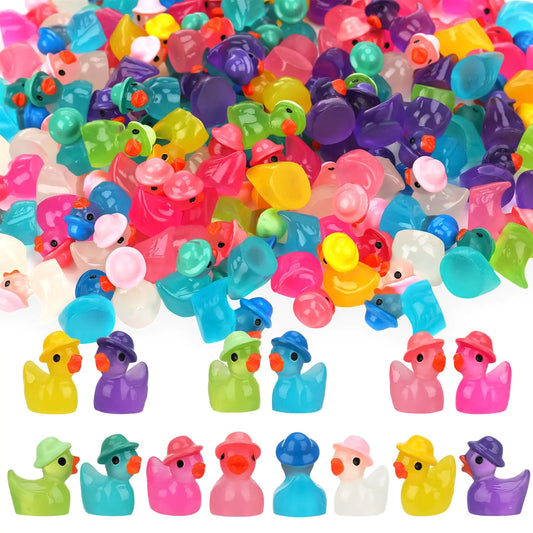 Glowing Mini Duck Figurines - 80 Pack